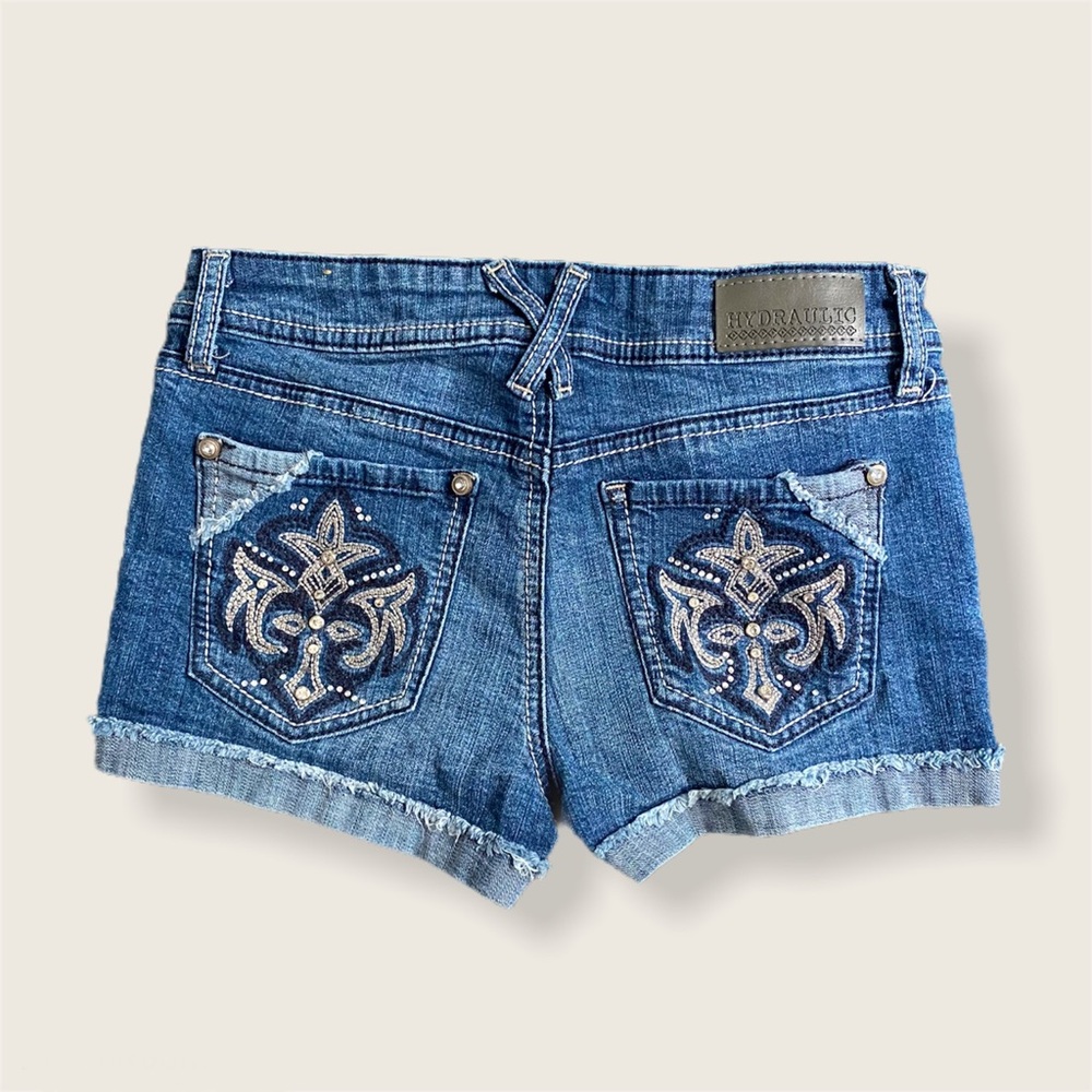 Hydraulic Lola Curvy denim cuffed bling shorts